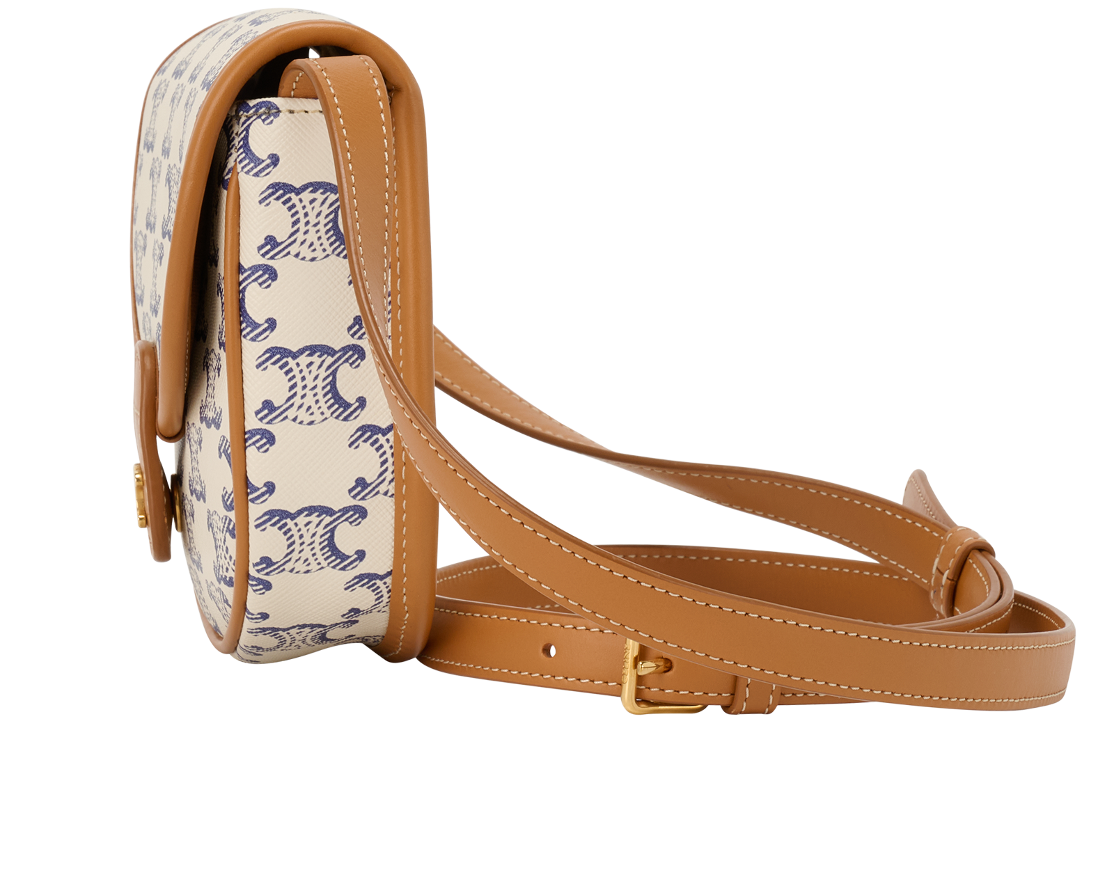 Mini Triomphe Besace Clea, &pound;650, Handbags, Tan/White, Canvas/Leather, Bottom view